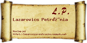 Lazarovics Petrónia névjegykártya